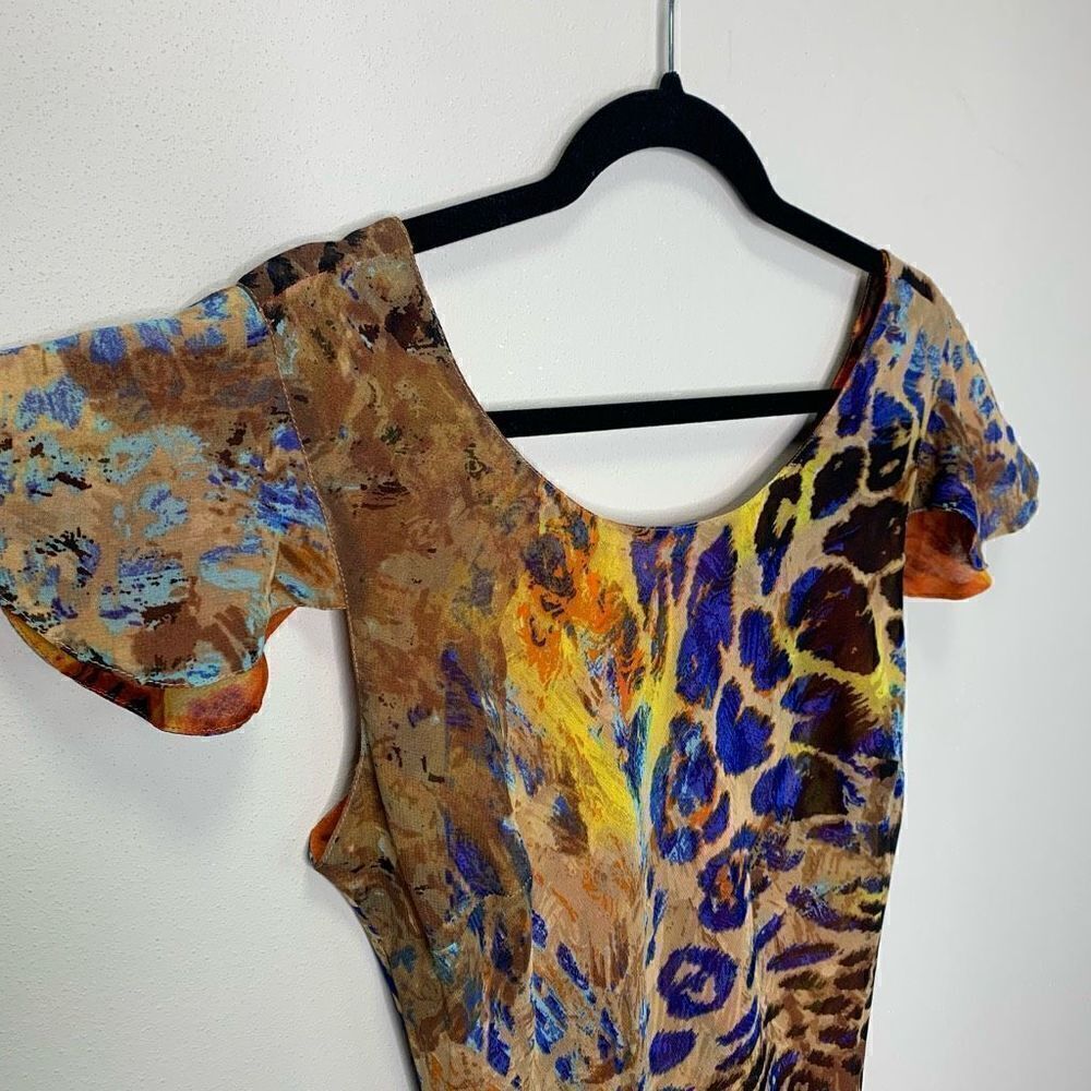 Size 8 Midnight Velvet Animal Botanical Kenzie Reversible Floral Dress (c1) - Picture 4 of 16